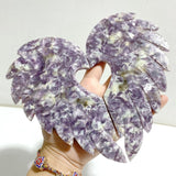 Beautiful Spark Lepidolite Heart With Stand -Wholesale Crystals