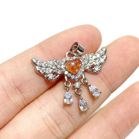 Beautiful Sunstone Heart Wing Pendants Wholesale - Wholesale Crystals