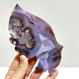 Beautiful Symmetric Purple Flower Agate Butterfly Wing Carving With Stand - Wholesale Crystals