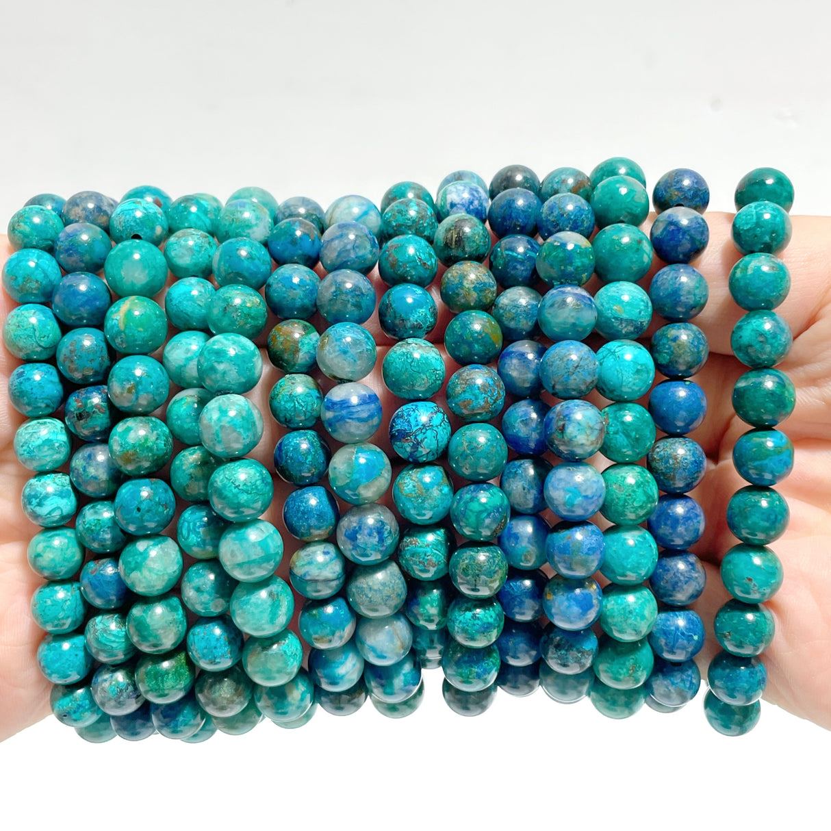 14 Pieces 8mm Chrysocolla Bracelets