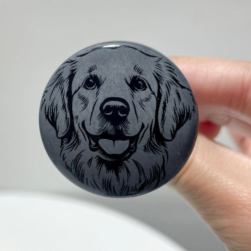 Black Obsidian Engraved Dog Car Air Vent Clips Wholesale Car Accessories - Wholesale Crystals