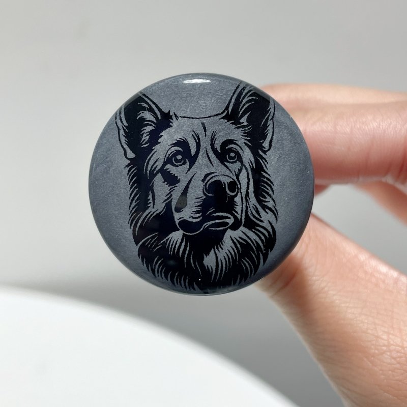 Black Obsidian Engraved Dog Car Air Vent Clips Wholesale Car Accessories - Wholesale Crystals