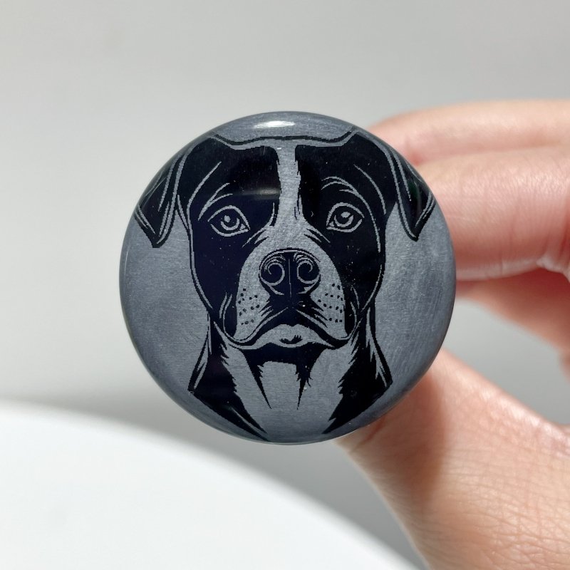 Black Obsidian Engraved Dog Car Air Vent Clips Wholesale Car Accessories - Wholesale Crystals