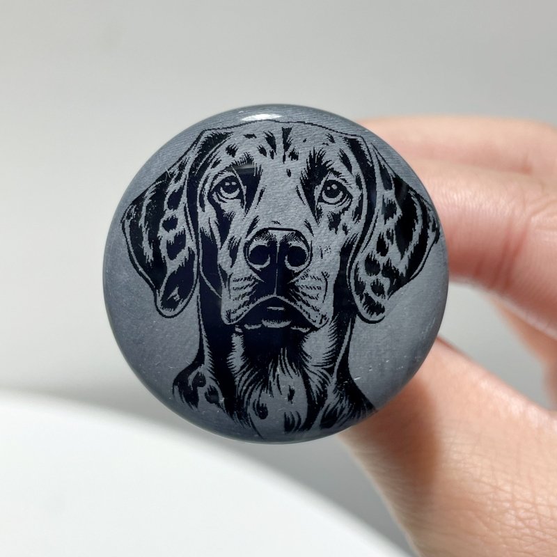 Black Obsidian Engraved Dog Car Air Vent Clips Wholesale Car Accessories - Wholesale Crystals