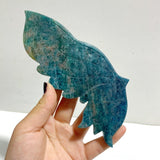 Blue Apatite Butterfly Wing Carving With Stand - Wholesale Crystals