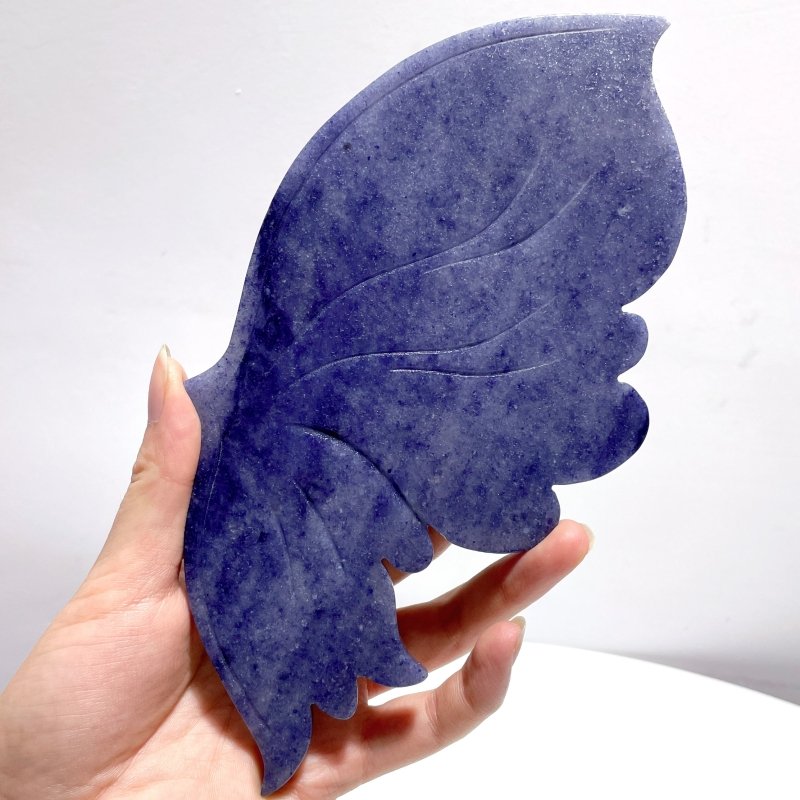 Blue Aventurine Butterfly Wing Carving With Stand - Wholesale Crystals