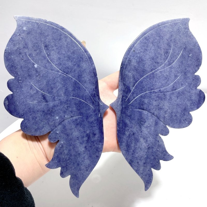 Blue Aventurine Butterfly Wing Carving With Stand - Wholesale Crystals