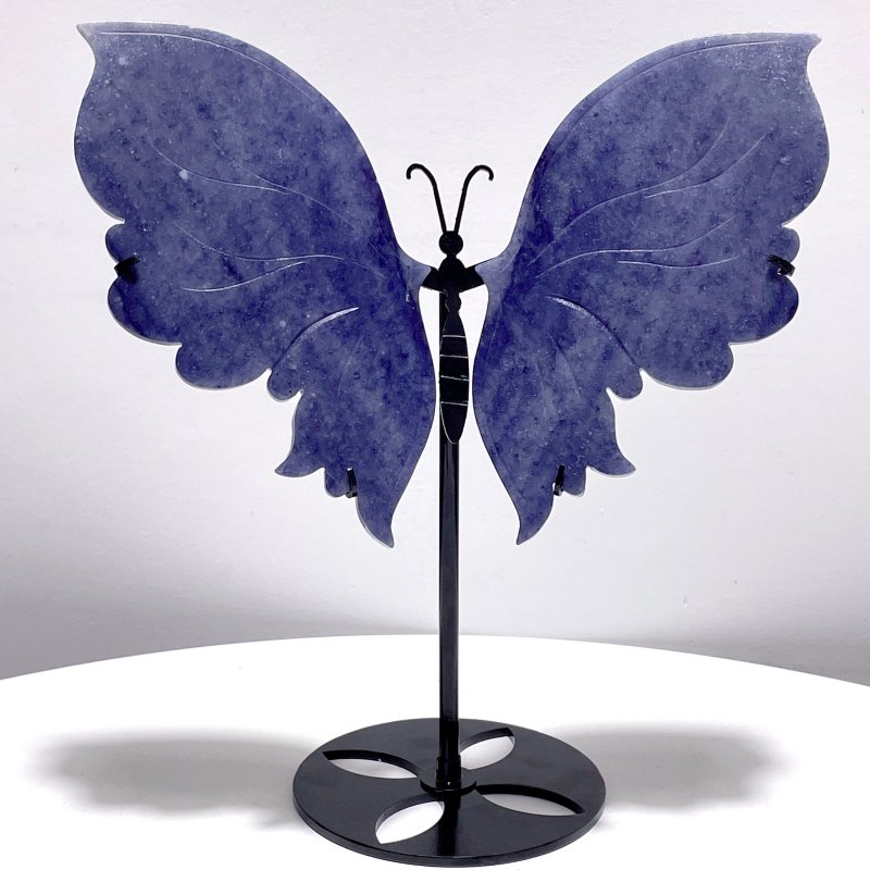 Blue Aventurine Butterfly Wing Carving With Stand - Wholesale Crystals