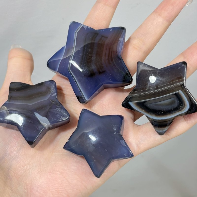 Blue Dyed Agate Moon & Star Wholesale - Wholesale Crystals