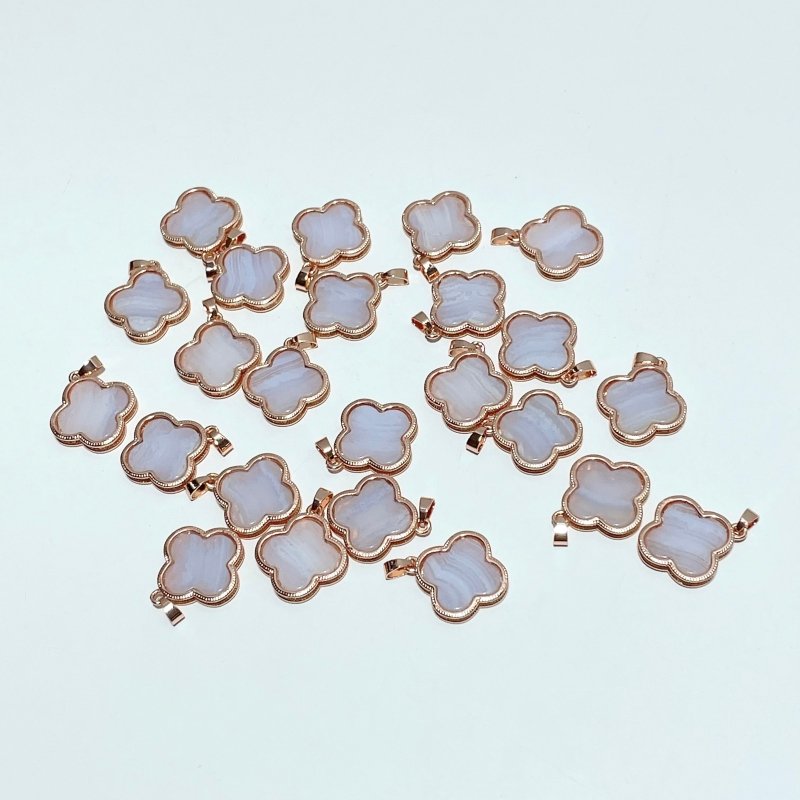 Blue Lace Agate Four Leaf Clover Pendant Wholesale - Wholesale Crystals