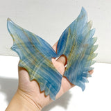 Blue Onyx Demon And Angel Wing Carving With Stand - Wholesale Crystals