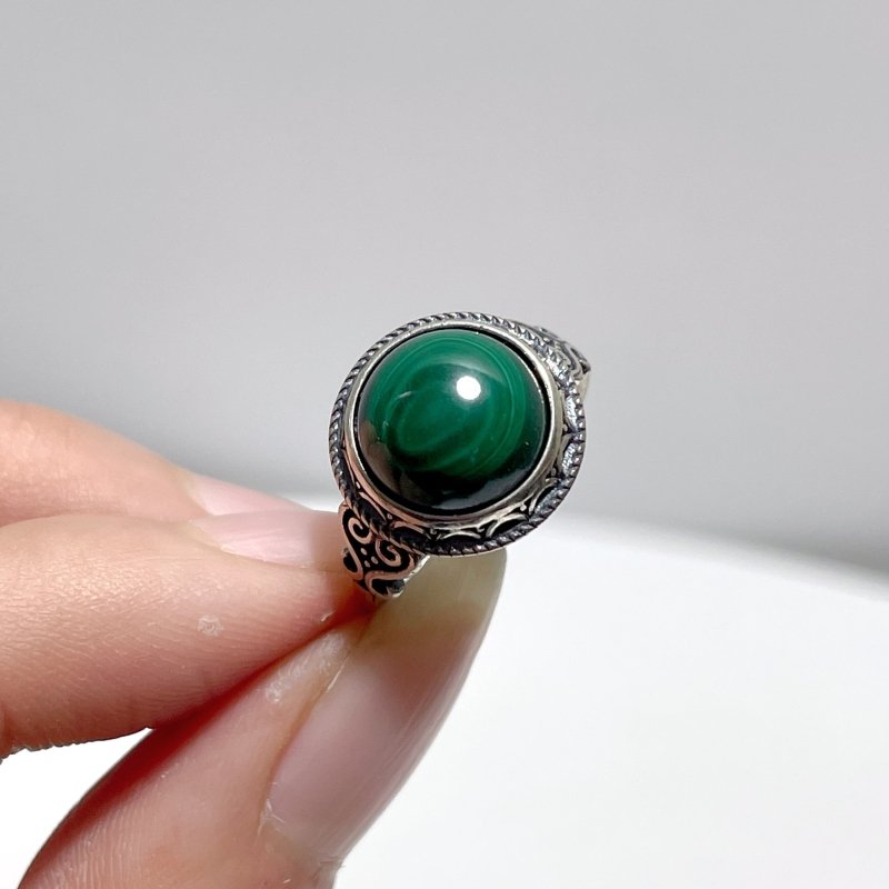 #C3 Silver Rings Wholesale Moonstone Strawberry Quartz Malachite Sunstone Charoite Citrine - Wholesale Crystals