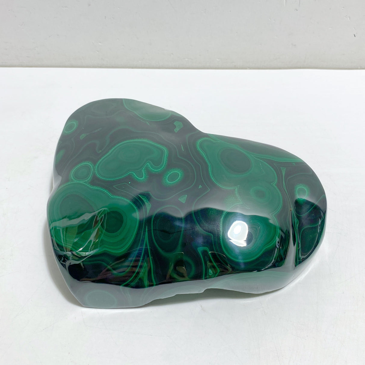 Large Malachite Heart Raw Bottom