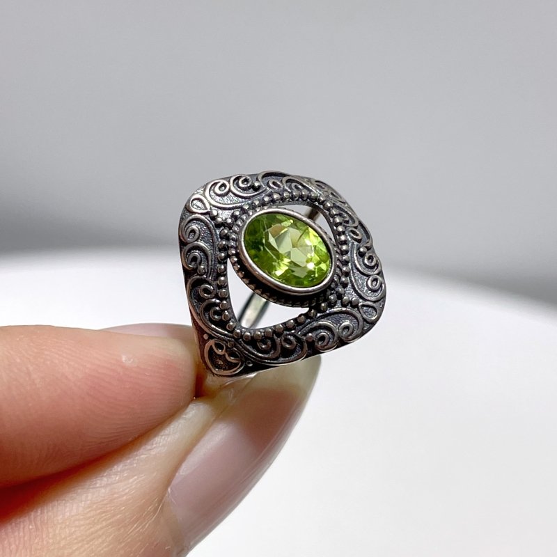 #C5 Silver Rings Wholesale Moonstone Peridot Topaz Garnet Black Tourmaline - Wholesale Crystals