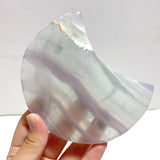 5 Pieces Fluorite Moon Carving With Stand