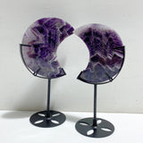 6 Pieces Chevron Amethyst Moon With Stand