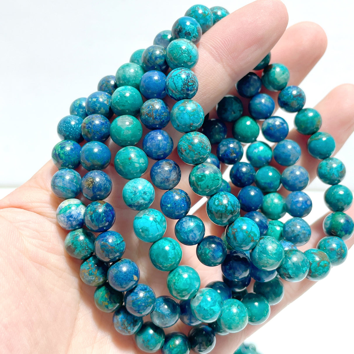 14 Pieces 8mm Chrysocolla Bracelets