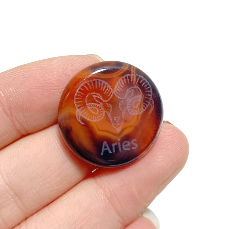 Carnelian 12 Zodiac Small Round Slices DIY Accessories - Wholesale Crystals