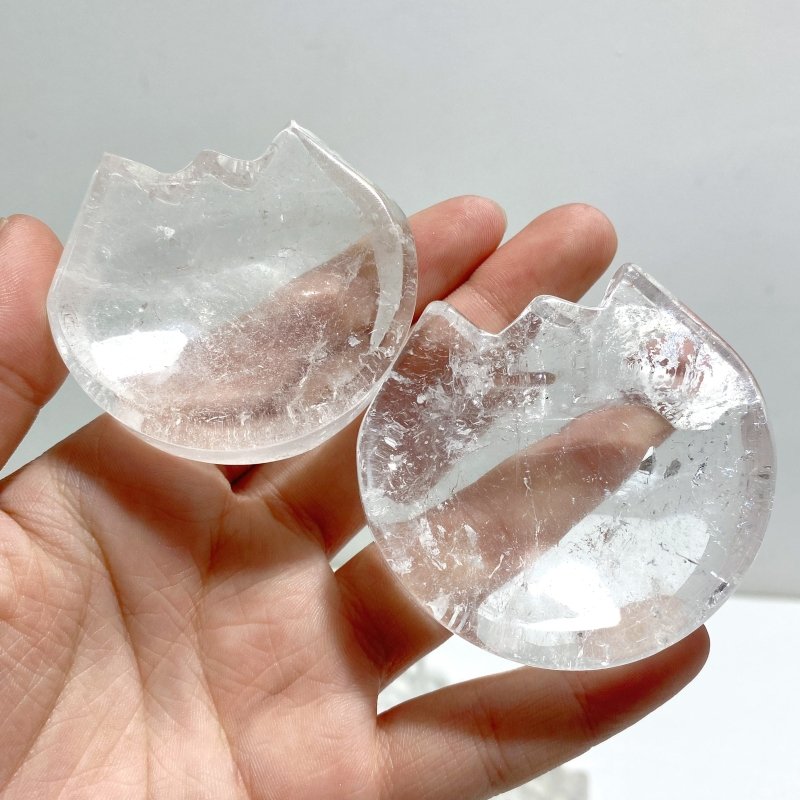 Cat Head Shape Clear Quartz Shallow Bowl Wholesale - Wholesale Crystals