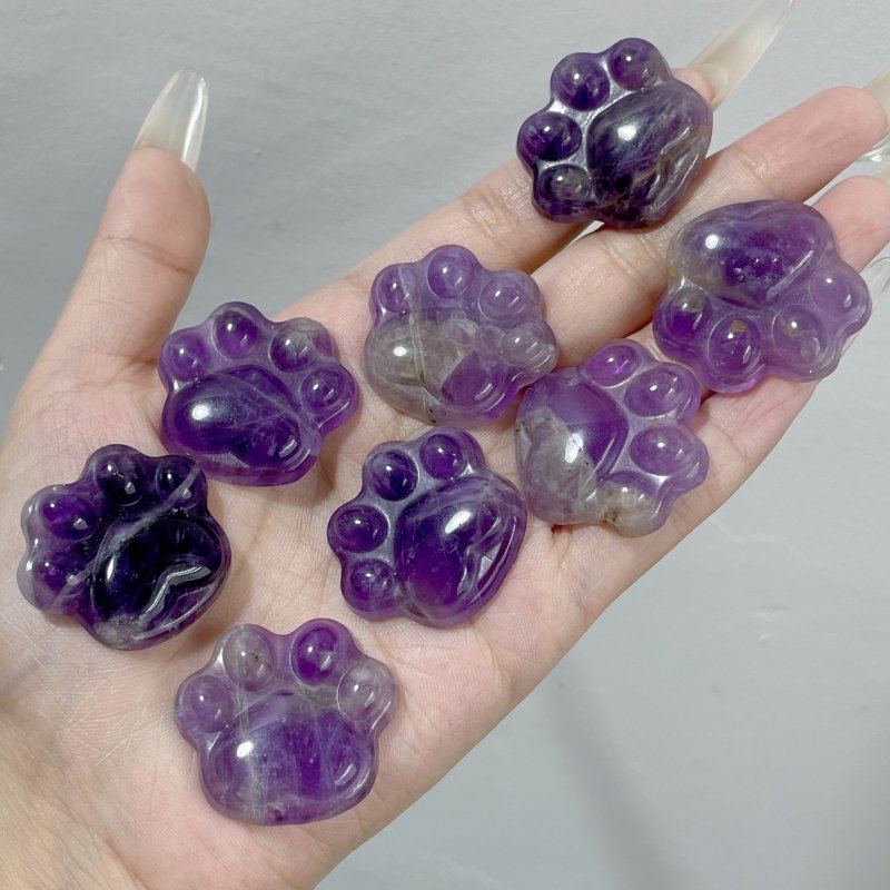 Cat Paw Chevron Amethyst Carving Wholesale - Wholesale Crystals