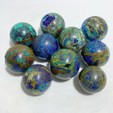 10 Pieces Azurite Mixed Malachite Spheres #3