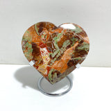 5 Pieces Large Money Agate Heart With Stand