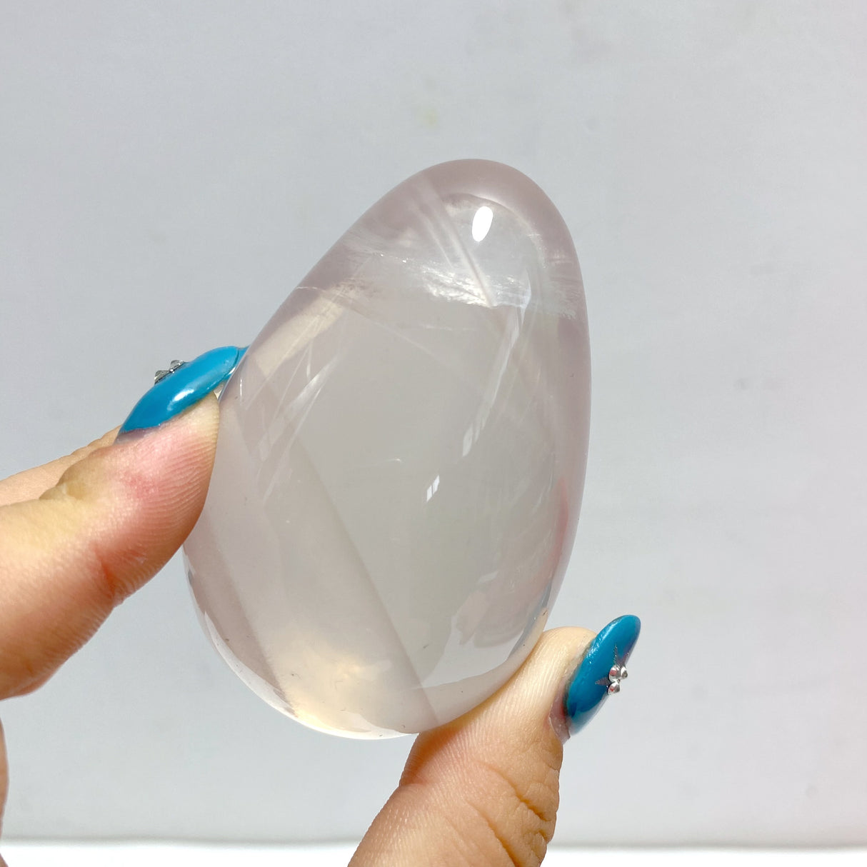 24 Pieces Six Star Line Rose Quartz Eggs With Rainbow