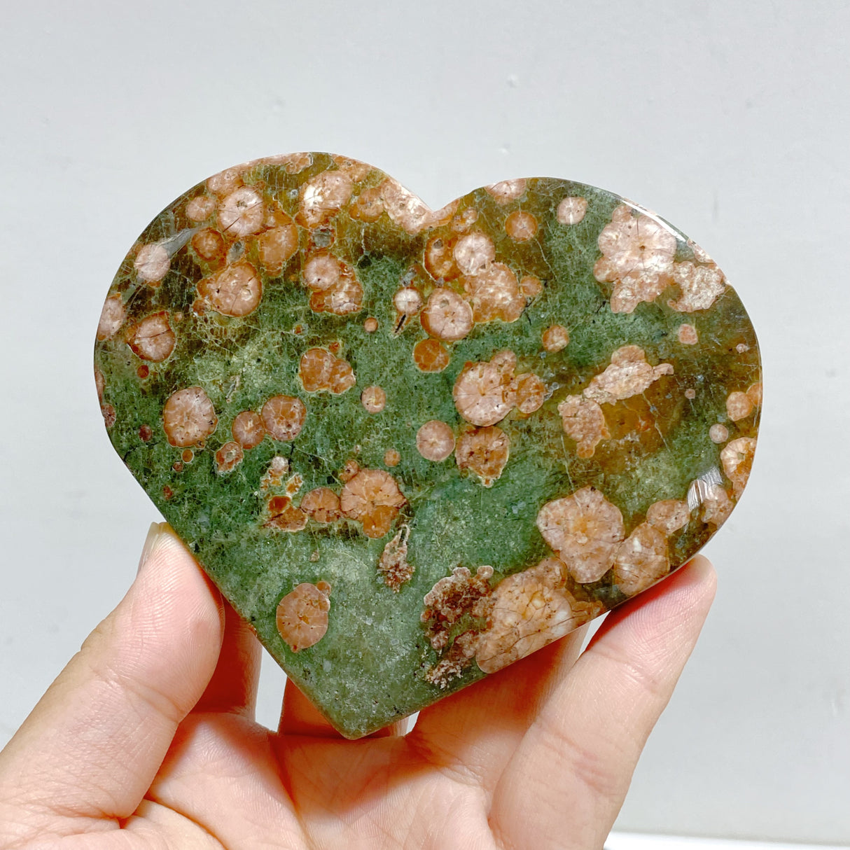 12 Pieces Large Rainforest Jasper Heart #1