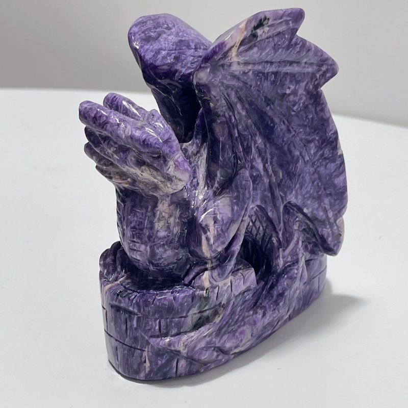 Charoite Flying Dragon Carving #1 - Wholesale Crystals