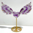 Chevron Amethyst Heart Wing Carving With Stand -Wholesale Crystals