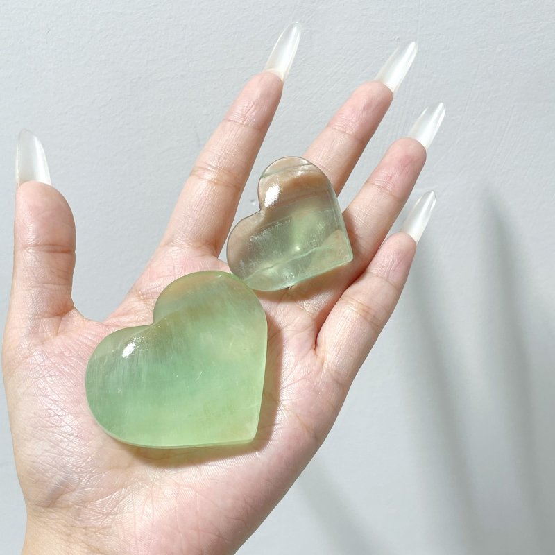 Clear Green Fluorite Heart Wholesale - Wholesale Crystals