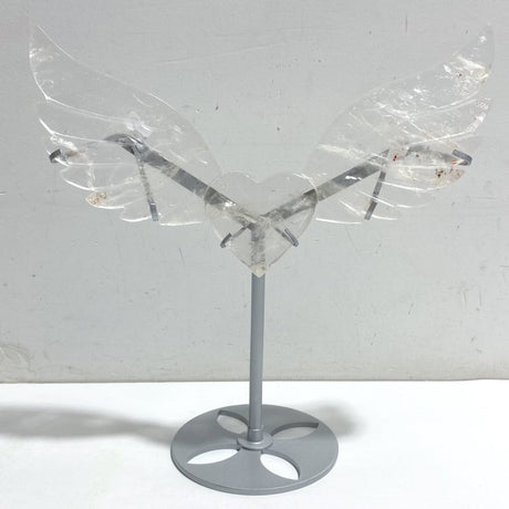 Clear Quartz Heart Wing Carving With Stand -Wholesale Crystals