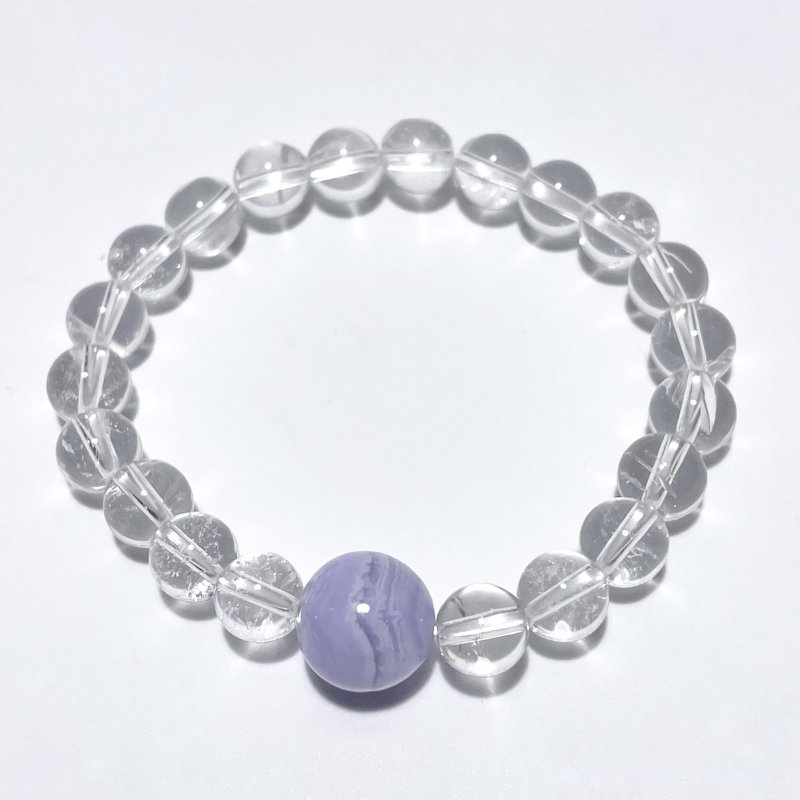 Clear Quartz Mixed Blue Lace Agate Bracelet Wholesale - Wholesale Crystals