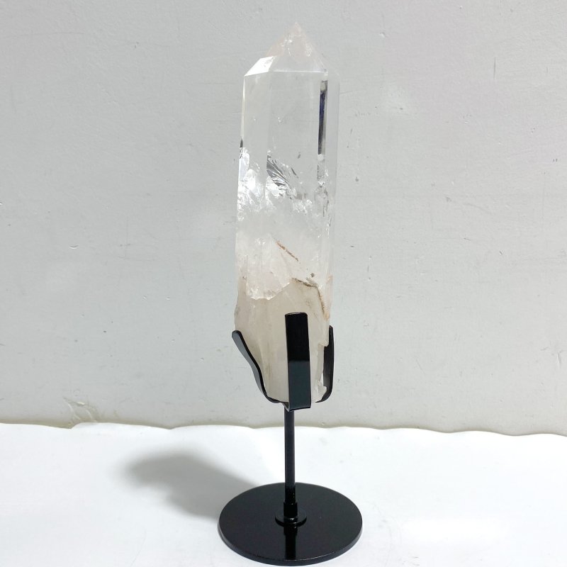 Clear Quartz Point Raw Bottom With Stand -Wholesale Crystals