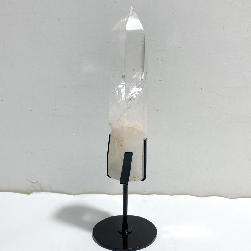 Clear Quartz Point Raw Bottom With Stand -Wholesale Crystals