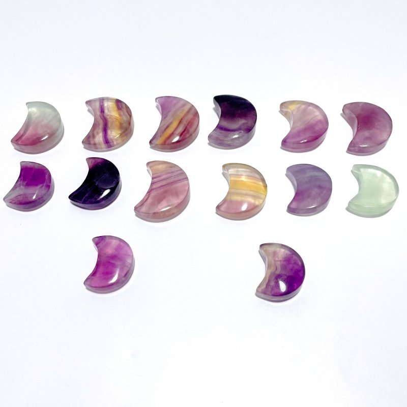 Colorful Fluorite Moon Carving Wholesale - Wholesale Crystals