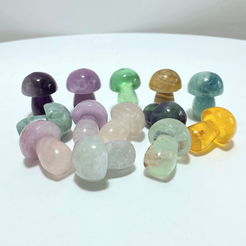 Colorful Fluorite Mushroom Carving Wholesale - Wholesale Crystals