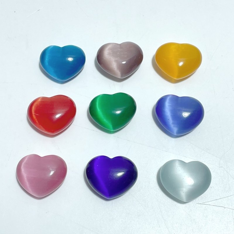 Colorful Glass Cat Eye Heart Wholesale - Wholesale Crystals