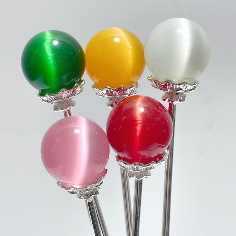 Colorful Glass Cat Eye Small Sphere Hairpin Wholesale - Wholesale Crystals