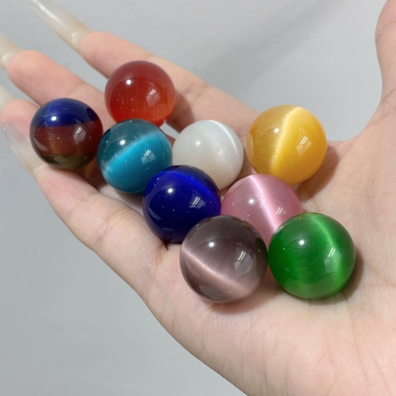 Colorful Glass Cat Eye Small Sphere Wholesale - Wholesale Crystals