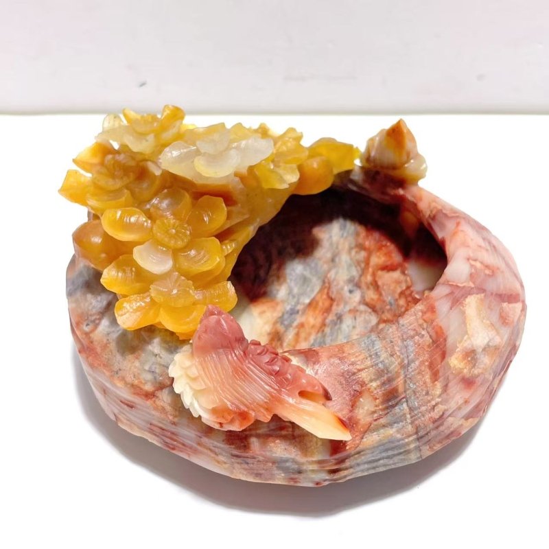 Colorful Jasper Bowl Hand Carving Home Decor Wholesale - Wholesale Crystals