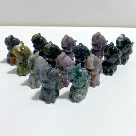 Colorful Moss Agate Elephant Crystals Carving Wholesale -Wholesale Crystals
