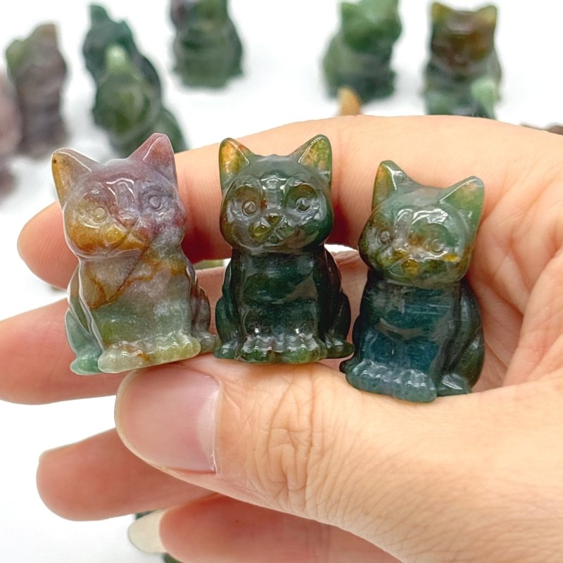 Colorful Moss Agate Mini Cat Wholesale - Wholesale Crystals