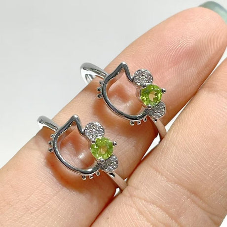 Cut Faceted Peridot Rings Hello Kitty Shape Wholesale - Wholesale Crystals