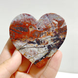 Morocco Agate Heart Wing Carving With Stand