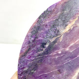Large Charoite Moon Carving With Stand