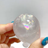 24 Pieces Six Star Line Rose Quartz Eggs With Rainbow