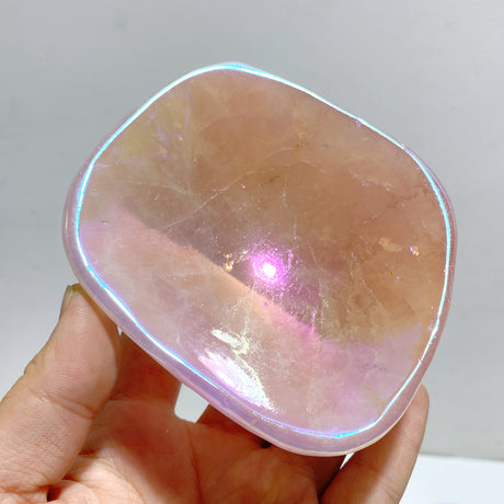 8 Pieces Aura Rose Quartz Bowl Carving