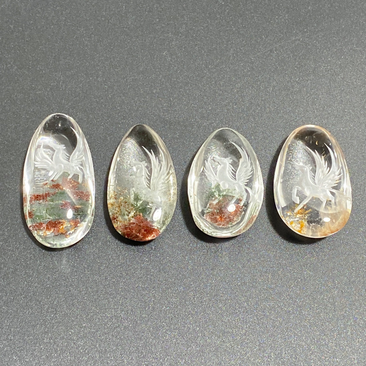 4 Pieces Pegasus Garden Quartz Inner Scene Carving