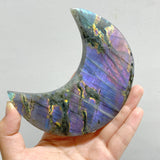 16 Pieces Beautiful Large Labradorite Moon Carving